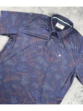 Jetty Men’s Golf Polo Shirt Size L Blue Floral